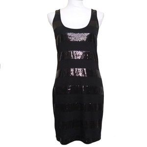 NWT Wet Seal Dress Size XL Black Sequin Stripe Bodycon Racerback Stretch